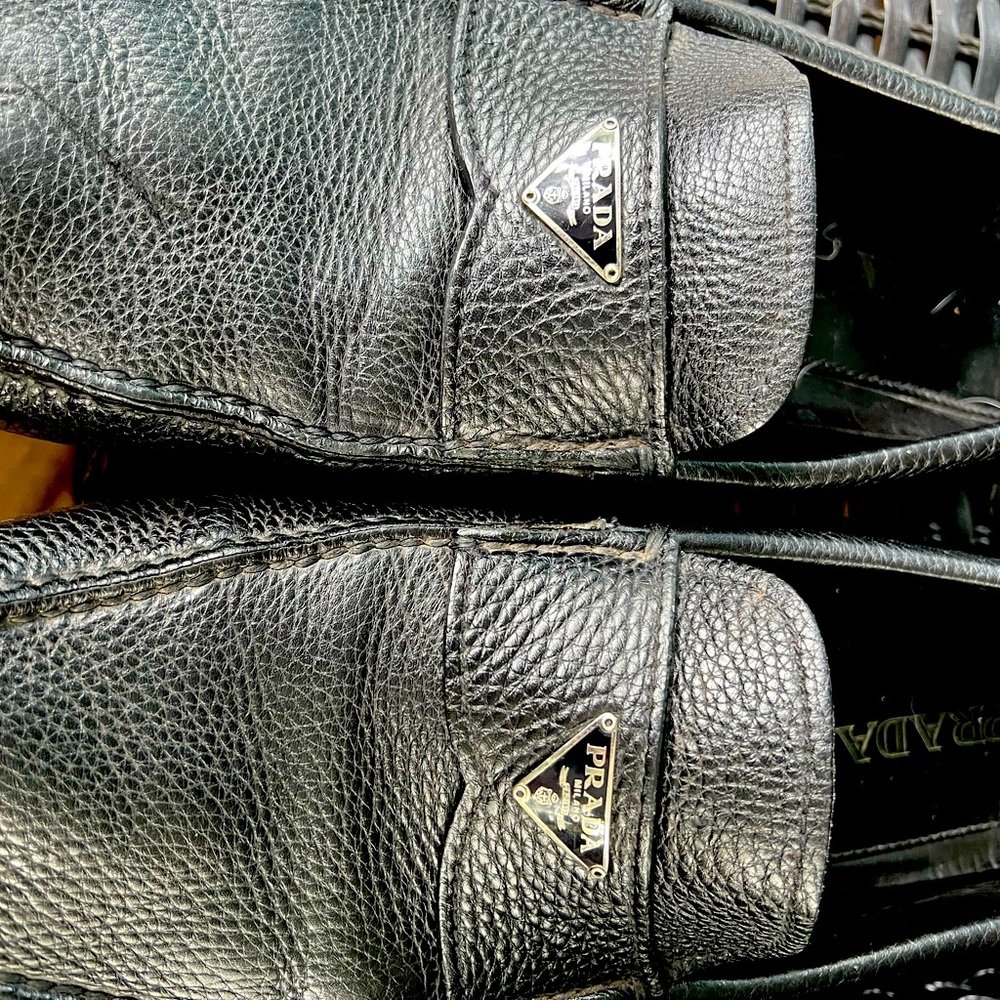 Mens sz 13 Saffiano Prada driving loafers